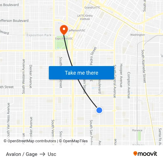 Avalon / Gage to Usc map