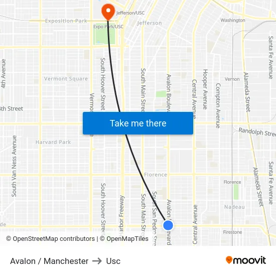 Avalon / Manchester to Usc map