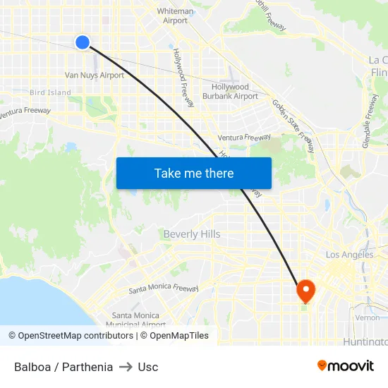 Balboa / Parthenia to Usc map