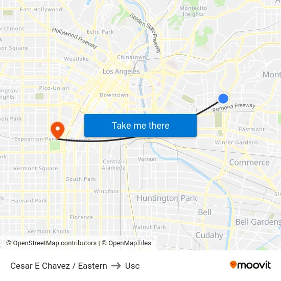 Cesar E Chavez / Eastern to Usc map