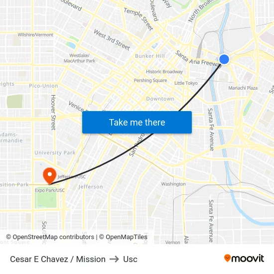 Cesar E Chavez / Mission to Usc map