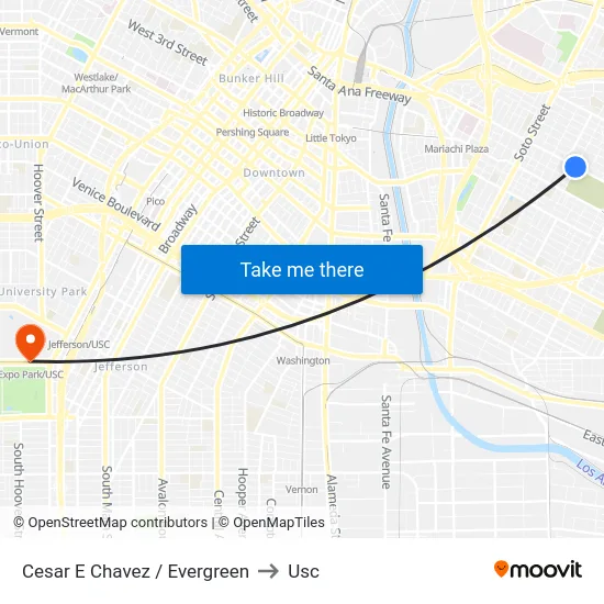 Cesar E Chavez / Evergreen to Usc map