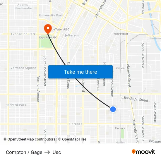 Compton / Gage to Usc map