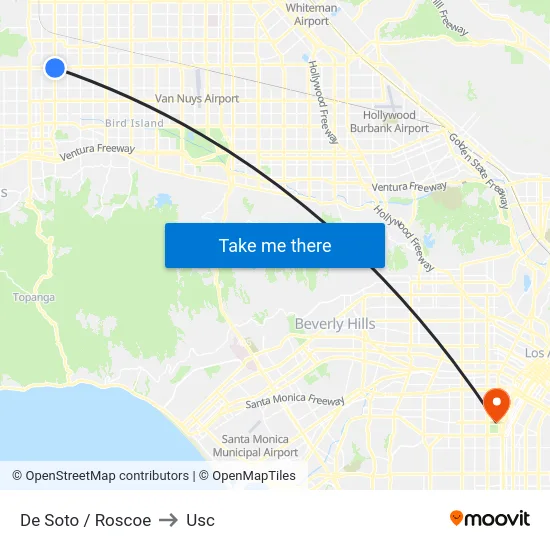 De Soto / Roscoe to Usc map
