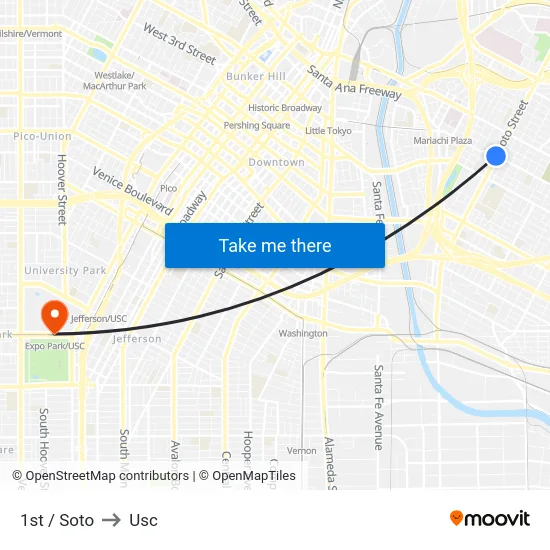 1st / Soto to Usc map