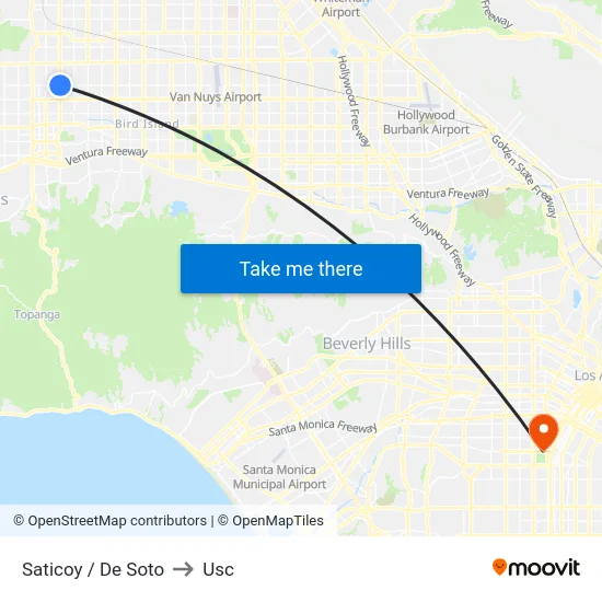 Saticoy / De Soto to Usc map