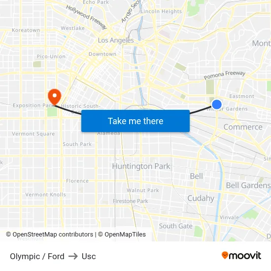 Olympic / Ford to Usc map