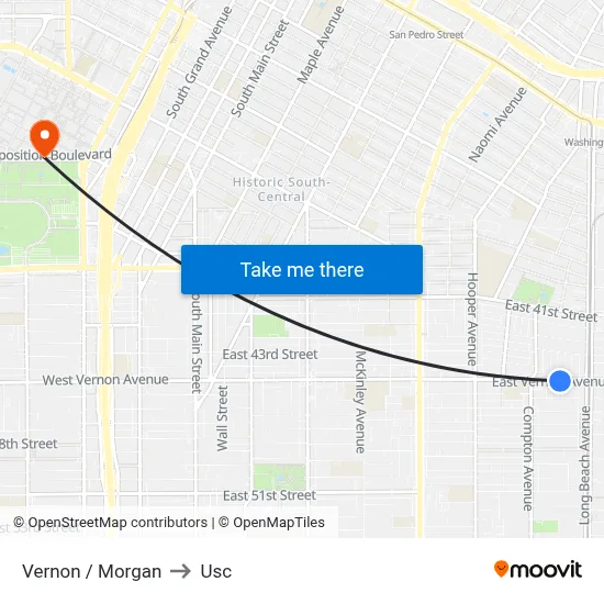 Vernon / Morgan to Usc map