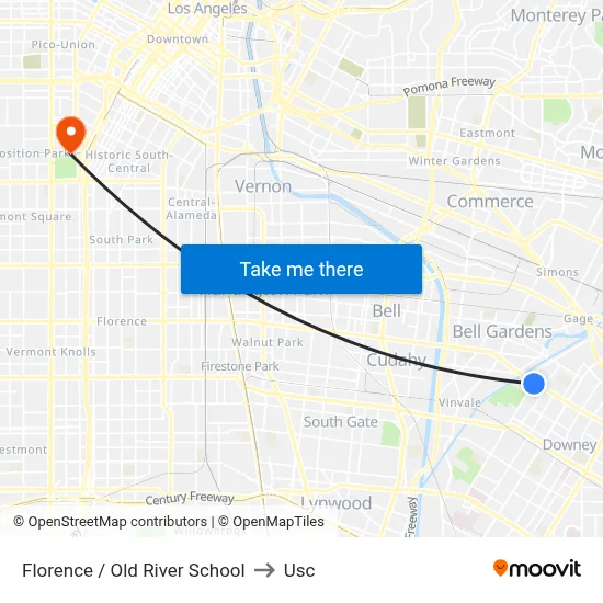 Florence / Old River School to Usc map