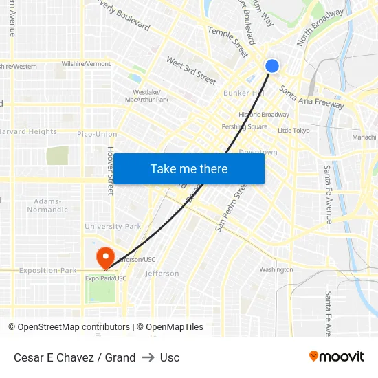 Cesar E Chavez / Grand to Usc map