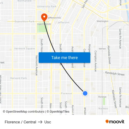 Florence / Central to Usc map