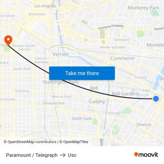Paramount / Telegraph to Usc map