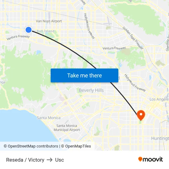 Reseda / Victory to Usc map