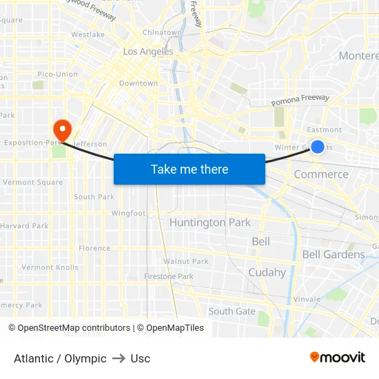 Atlantic / Olympic to Usc map