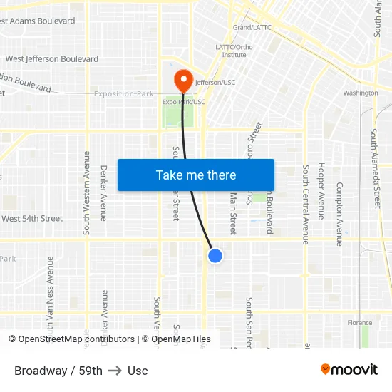 Broadway / 59th to Usc map