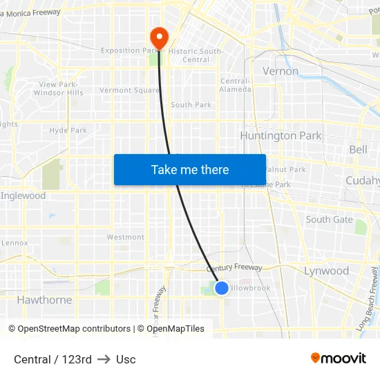 Central / 123rd to Usc map