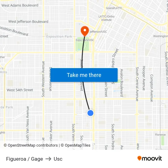 Figueroa / Gage to Usc map