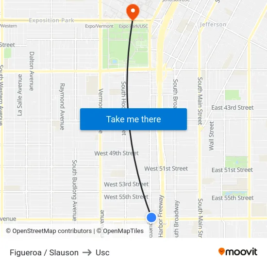 Figueroa / Slauson to Usc map