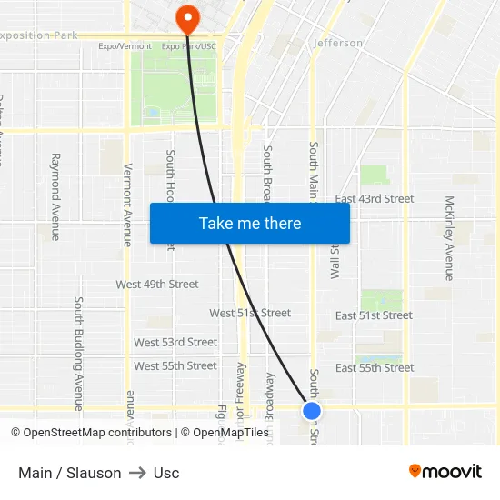 Main / Slauson to Usc map
