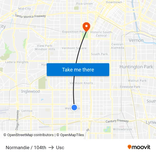 Normandie / 104th to Usc map