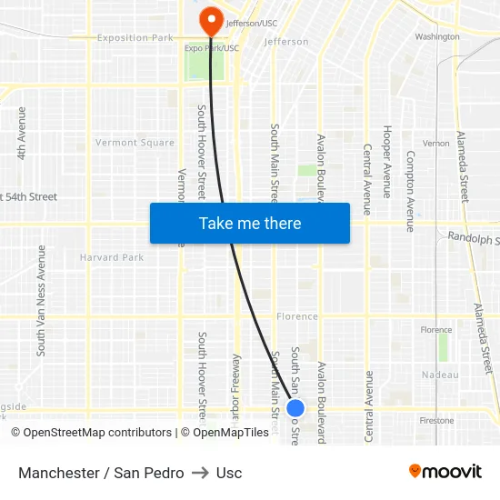 Manchester / San Pedro to Usc map