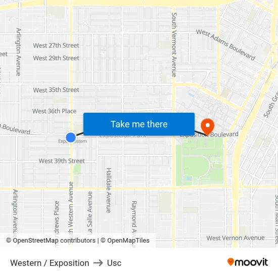 Western / Exposition to Usc map