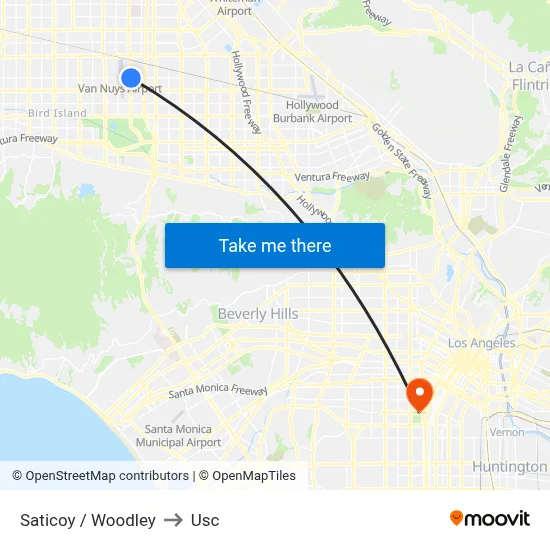 Saticoy / Woodley to Usc map