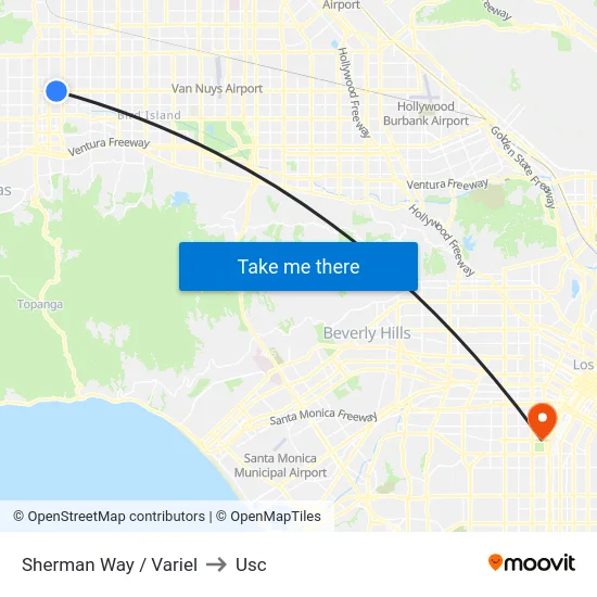 Sherman Way / Variel to Usc map