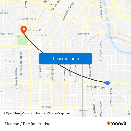 Slauson / Pacific to Usc map
