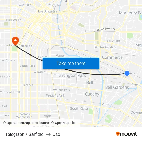Telegraph / Garfield to Usc map