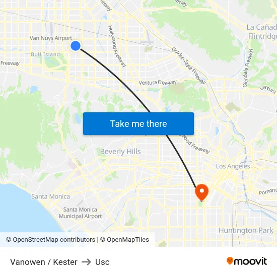 Vanowen / Kester to Usc map