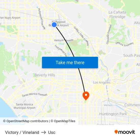 Victory / Vineland to Usc map