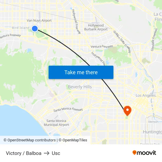 Victory / Balboa to Usc map