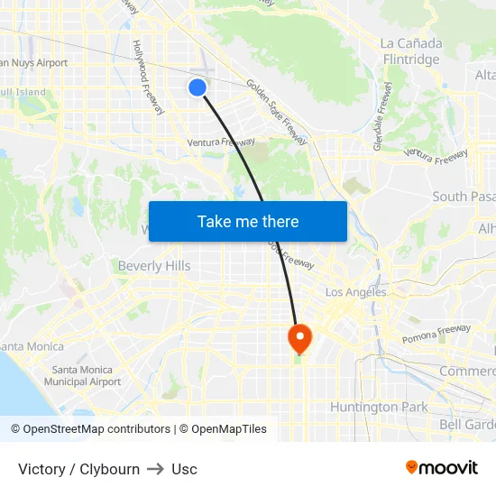 Victory / Clybourn to Usc map
