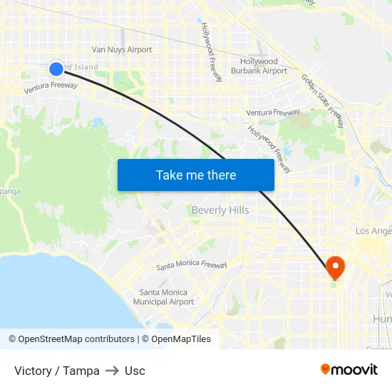 Victory / Tampa to Usc map