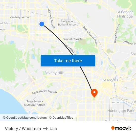Victory / Woodman to Usc map