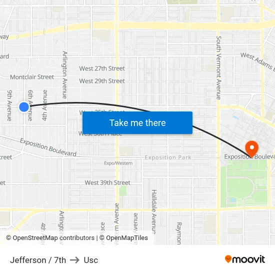Jefferson / 7th to Usc map