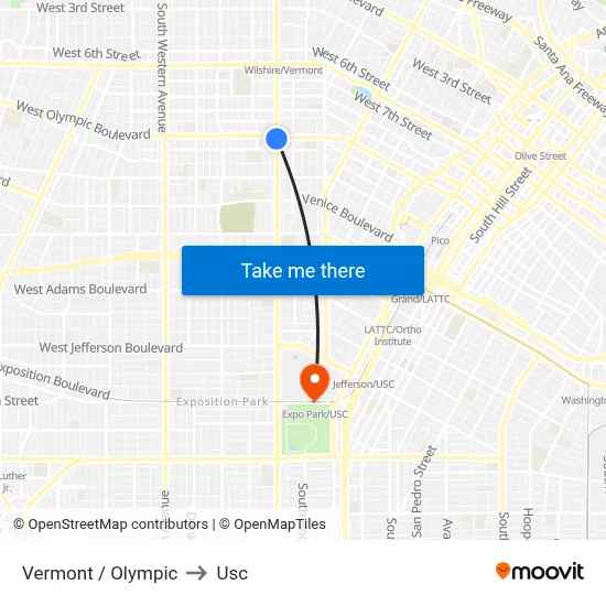 Vermont / Olympic to Usc map