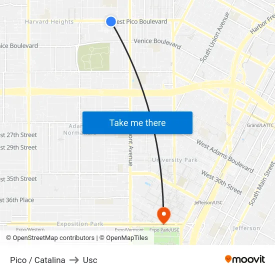 Pico / Catalina to Usc map