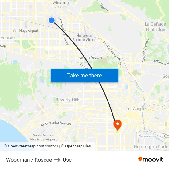 Woodman / Roscoe to Usc map