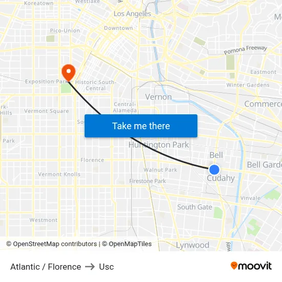 Atlantic / Florence to Usc map