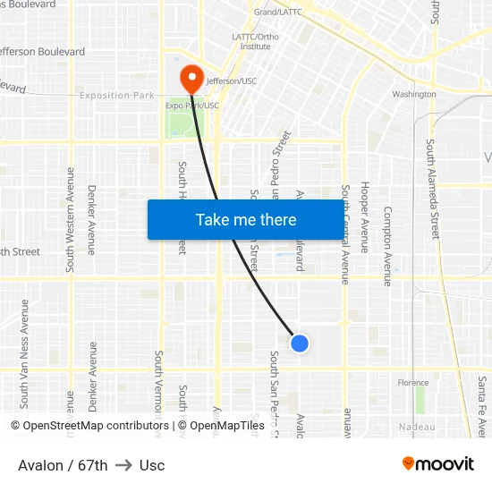Avalon / 67th to Usc map
