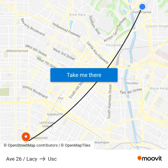 Ave 26 / Lacy to Usc map