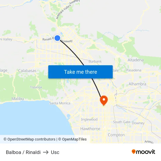 Balboa / Rinaldi to Usc map