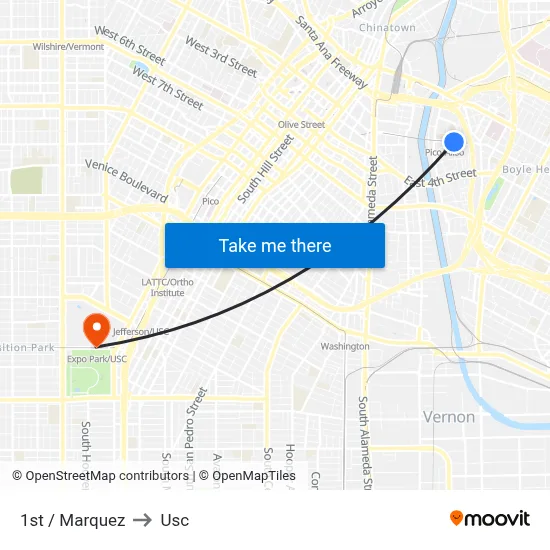 1st / Marquez to Usc map