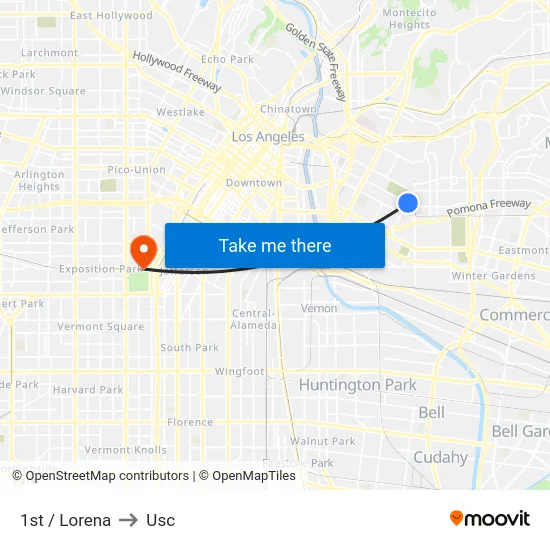 1st / Lorena to Usc map