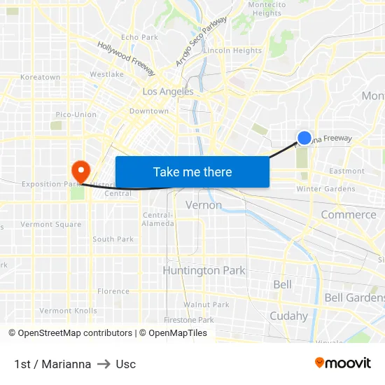 1st / Marianna to Usc map