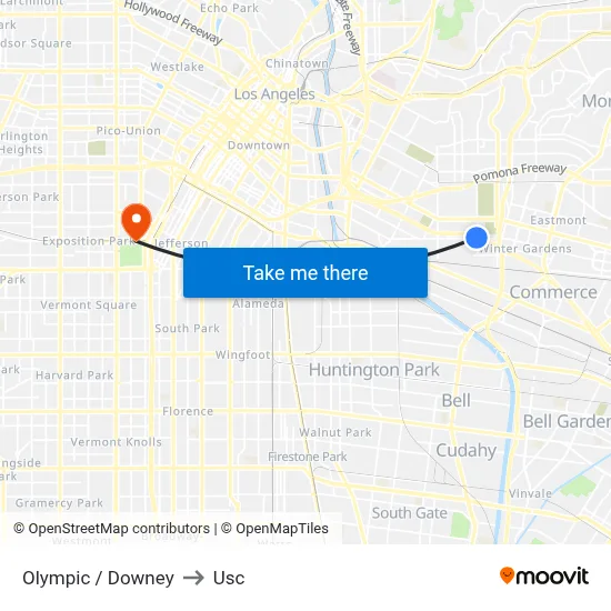 Olympic / Downey to Usc map