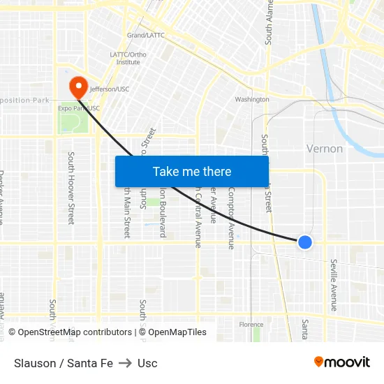 Slauson / Santa Fe to Usc map