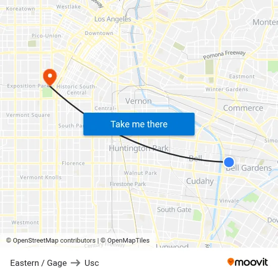 Eastern / Gage to Usc map